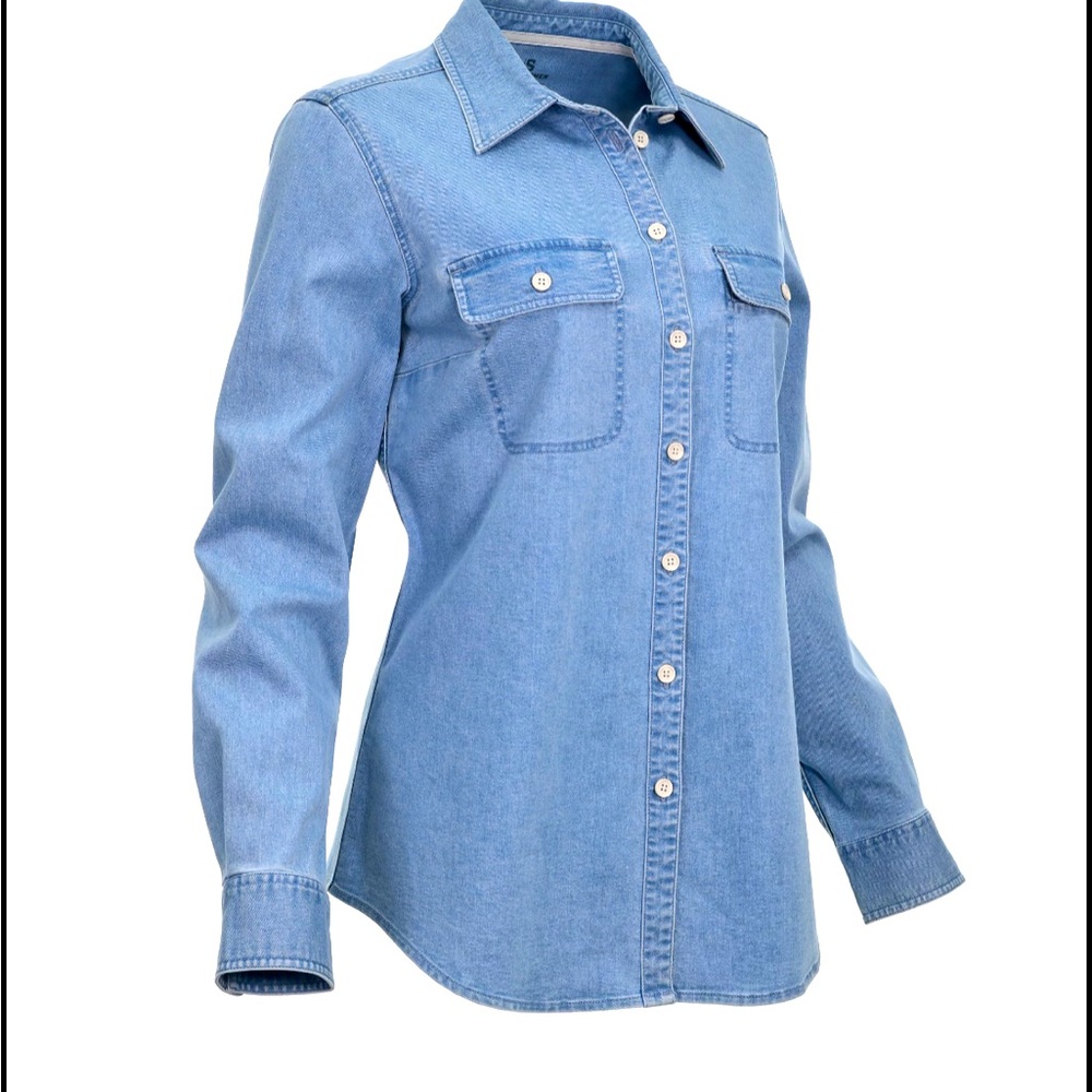 Ridgecut Women's Flex Denim Long-Sleeve Work Shirt- NWT